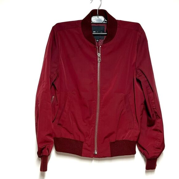 Madewell Bomber Side Zip Jacket Dusty Burgundy Womens Sz S - Picture 4 of 8